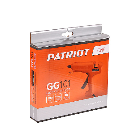 Пистолет клеевой 100Вт стержень d-11мм 220В GG101 PATRIOT *1