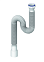 Слив гофрированный 1 1/2"40*50 удлиненный (min800-max1200) D125 Unicorn *1/90