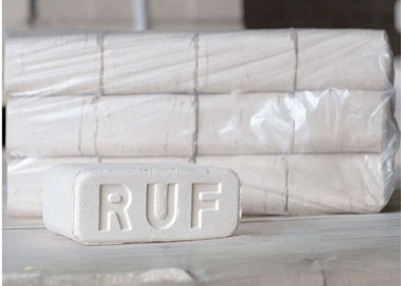 Брикет топливный RUF 10 кг (уп=12шт.) ПЫЛЬ березовый*1/96