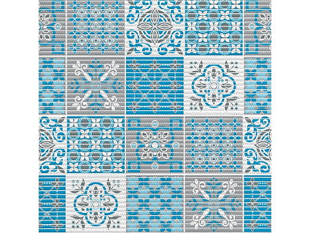 Коврик для ванной ПВХ шир. 65см х15м "V-line" Фотопечать 225PT turquoise "Преображение" бирюзовый*15