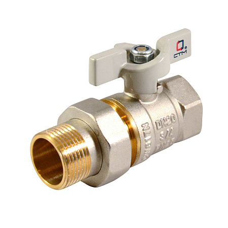 Кран шаровый 1" (Ø25) М/П бабочка с американкой СТМ (СТАНДАРТ) CWAFM001 (аналог ЗФ784) *1/8