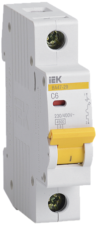 Авт.выкл. IEK ВА47-29 6А/1П 4,5kA х-ка С MVA20-1-006-C *12