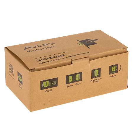 Замок врезной 50мм ключ/ключ,медь,плоский ригель 0827/60-AC Avers *1/24