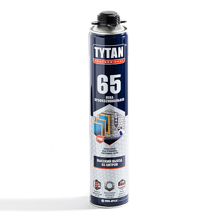 Пена монтажная профес. 1000мл/1000гр летняя "TYTAN 65 "  21079/16951 до 65 л  *1/12/504