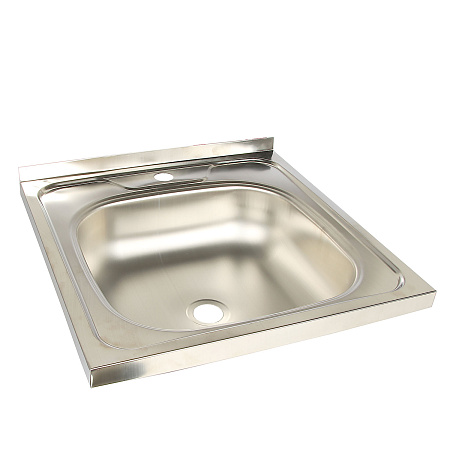 Мойка нерж. накладн.500х500х150мм 0,5 мм без сифона, выпуск 1 1/2"  *1/18