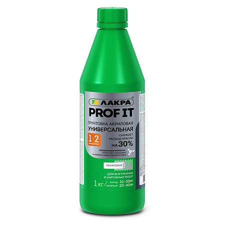 Грунтовка акриловая для внутренних и наружных работ 1кг Лакра PROFIT  концентрат 1:2  *1/12/432