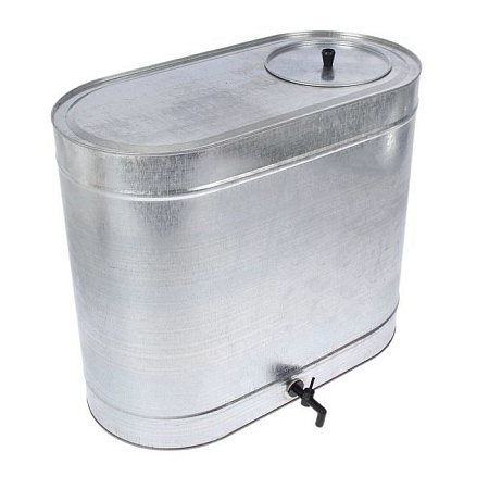 Бак металл. оцинков.120л с Краном, с крышкой овальный 670х330х610мм(выс.) *1