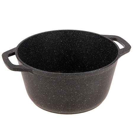 Кастрюля алюмин. антипригарная "Kukmara" "Granit" black 4,5л Стекл.кр. кгч45а *1/3