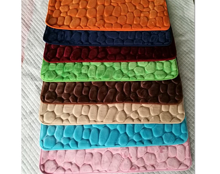 Коврик д/ванной "камни" (50см х 80см) Голубой *1