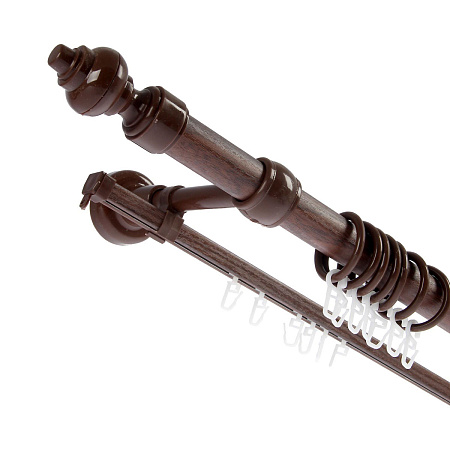 Карниз круглый d28мм Орех + U-шина 2,4 Магеллан *5