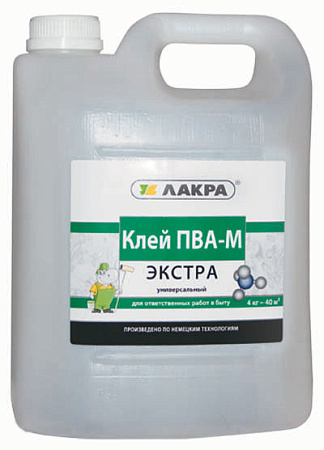 Клей ПВА -М  Экстра  4,0 кг Лакра *4/144