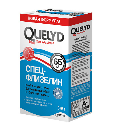Клей для обоев флизелиновый 375г "Спец-флизелин" Quelyd  65м2  *1/12/540