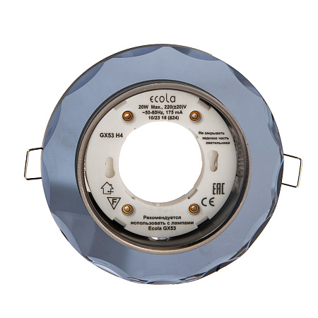 Светильник встраиваемый GX53 H4 LD5313 Ecola Glass Стек Круг с подс.черн хром SP53RCECH *10/30