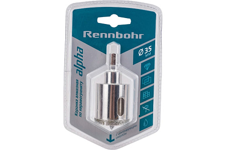 Коронка по керамограниту 35мм алмазная центрирующее сверло (676235) Rennbohr *1/5/60