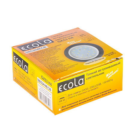 Светильник встраиваемый GX53 H4 Ecola без рефлектора Черный матовый SB53H4ECB *10/50