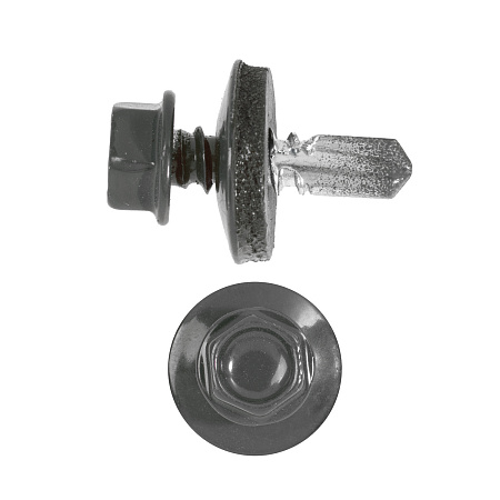 Саморезы кровельные BROZEX 5,5*19 RAL7024 (серый графит) (10кг) промтара *10