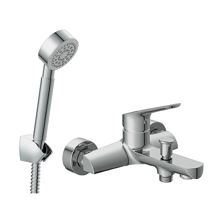 Смеситель д/ванны Cersanit FLAVIS + душ. лейка, шланг, держатель д/лейки 64509 *1