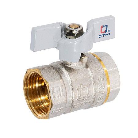 Кран шаровый 1" (Ø25) М/М бабочка СТМ (СТАНДАРТ) CWFFB001 (аналог ЗФ776) *1/10/60