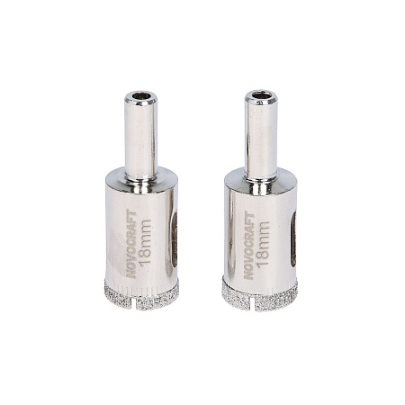 Коронка по стеклу/керамика  18мм алмазная (2шт) (KAC018052302) Novocraft *1