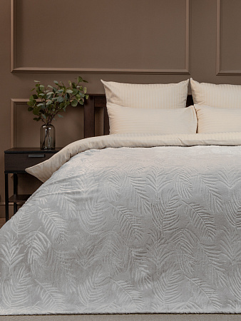 Плед 150*200см фланель Листья серый TF FNE GY8 036/1520 NC Absolute *1 акция