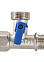 Кран для бытовой техники 1/2"(Ø15)х3/4"(Ø20)х1/2"(Ø15) М/П/П  шаровой CTM аналогДШ906 CA3N1234 *1/10
