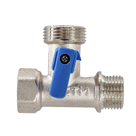 Кран для бытовой техники 1/2"(Ø15)х3/4"(Ø20)х1/2"(Ø15) М/П/П  шаровой CTM аналогДШ906 CA3N1234 *1/10
