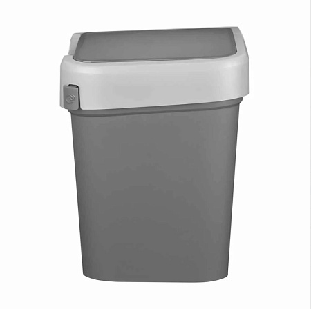 Контейнер д/мусора пластм. с откидной+"плавающей" крышкой 10л "SMART BIN",крепл.д/пак. 434214711*1/4