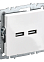 Механизм розетки "BRITE" 2-мест. USB A+A 5В/3.1А белый IEK BR-U21-D31-K01   *1/8/80