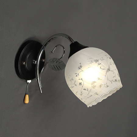 Бра N2178/1W CH+BK E27 2*40Вт (220*270*160)  VERNER LIGHTING *1