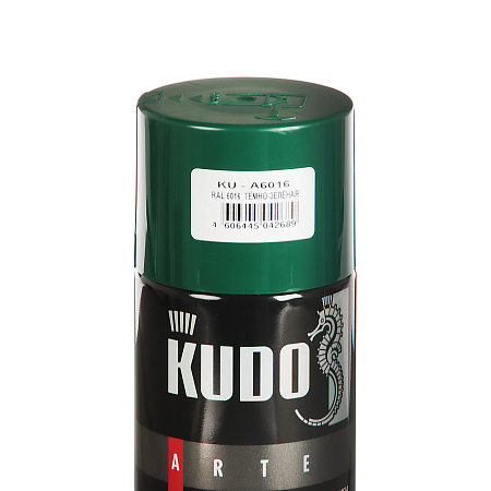 Эмаль-аэрозоль темно-зеленый 520/270 мл RAL 6016 KUDO *1/12