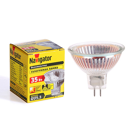 Лампа накаливания галогенная 35W-230V GU5,3 JCDR Navigator 94205 *10/200