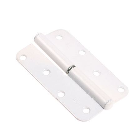 Петля накладная полимер.110мм белая ПРАВАЯ (комплект 2 шт+саморезы) ДомоСтрой *10/150