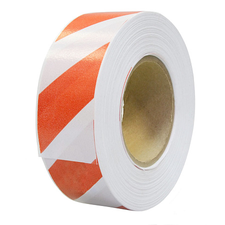 Лента сигнальная оградительная светоотражающая 50мм х100м Красно-БелаяTWK001T б/инд.маркир*1/35