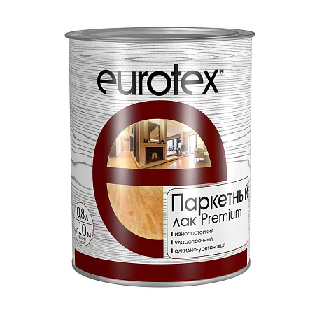 Лак алкидно-уретановый паркетный глянцевый 0,8 л Eurotex - Premium *1/6/576
