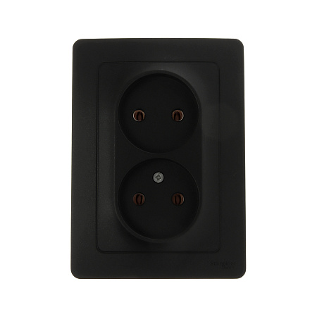 Розетка "BLANCA" СП 2-мест. антрацит 16А 250В  BLNRS000026  *6/12