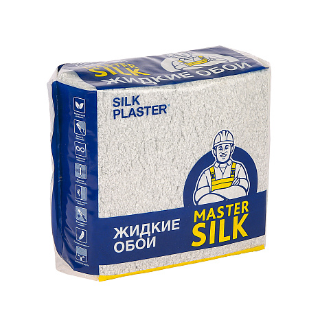 Обои  жидкие MASTER SILK (Шелк.декор.штукатурка) MS-125  серый  *6шт