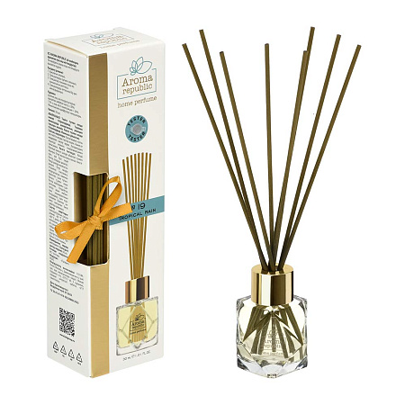 Диффузор ароматический AROMA REPUBLIC 30 мл СТЕКЛО Tropical rain №19  93814  *1/12