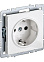 Механизм розетки "BRITE" 1-мест. белый с заземлением 16 А IEK BR-R11-16-K01-F  *10/100