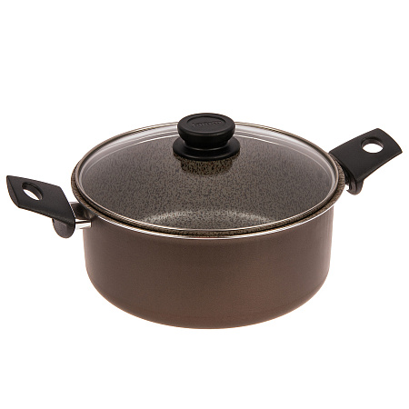 Кастрюля алюмин. антипригарная "Jarko" "MERLETTO" 4,5л d24см Стек.кр. JMr-224-11 *1/4