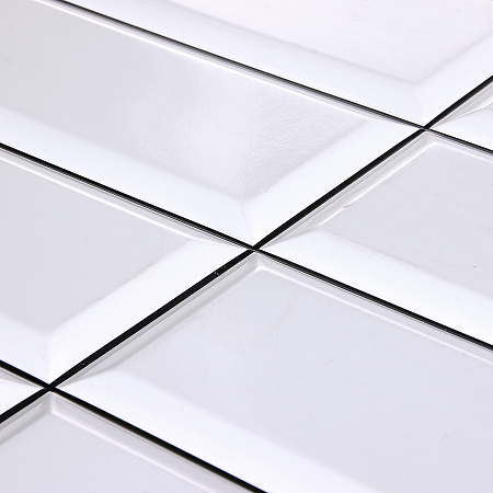 Панель стеновая ПВХ "ГРЕЙС" Плитка Белая черный шов (955*480 мм) *10