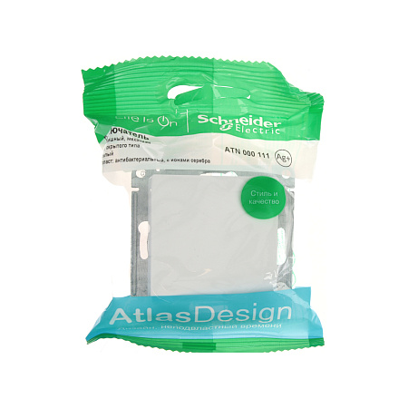 Механизм выключателя "ATLAS DESIGN" 1кл. белый (сх.1) 10АХ SchE ATN000111   *20/160