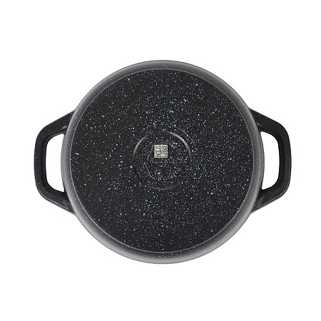 Кастрюля алюм. литая а/приг. Kukmara "Granit" black 2,5л Стекл.кр. кгч25а *1/3