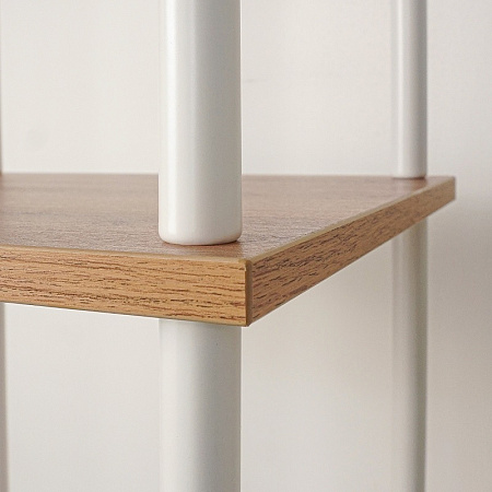 Вешалка напольная "Прихожая 34" "НеШкаф" с 4полками,в.2м,ш.0,83м,гл.0,37м Дер./Бел. ПРНШ 34 Б *1