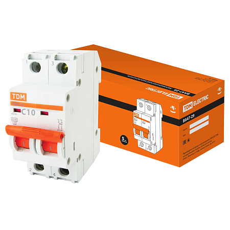 Авт.выкл. TDM ВА 47-29 10А/2П SQ0206-0091 *6/60