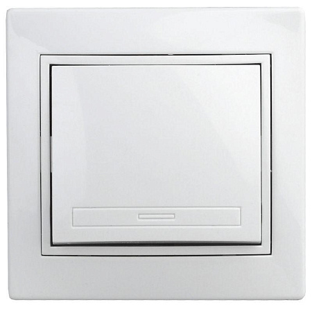 Выключатель "Intro Plano" СП 1кл. белый 10А-250В IP20 1-101-01 *10/200