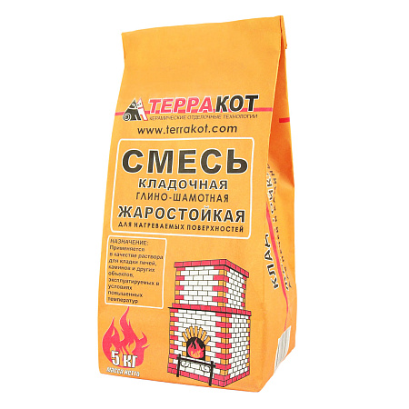Смесь кладочная глино-шамотная 5 кг для каминов и печей Терракот *1/216
