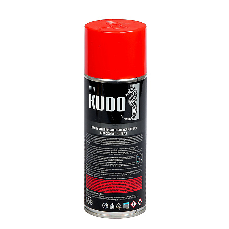 Эмаль-аэрозоль красный 520/270 мл RAL 3020 KUDO *1/12