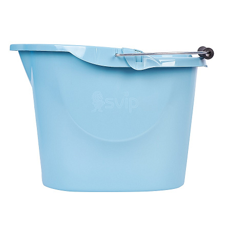 Ведро д/мытья пола пластм. со вставкой для Отжима 12л овальн.,Мет.р."Vogue" Небесный SV3827НБС *1/12