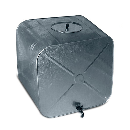 Бак металл. оцинков.180л с Краном, с крышкой, 585х585х500мм(выс.) *1