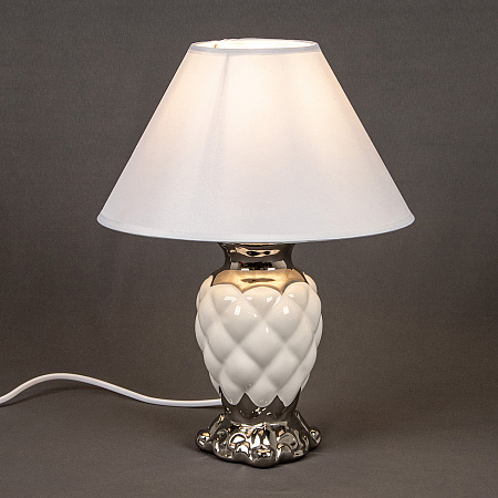 Лампа настольная 11019-0.7-01SW  Е27 40Вт (керамика+абажур) *1/24